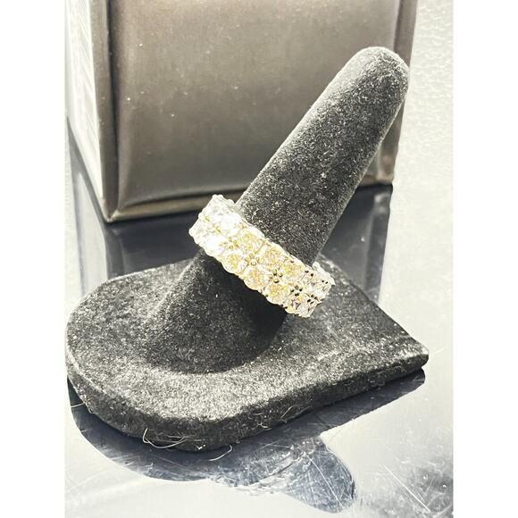 3 Ct Round Cut Simulated Diamond/CZ Eternity Band Ring 925 White Sterling Silver - Picture 4 of 7